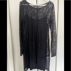 Guess Size XL long sleeve lace dress with slip underneath.